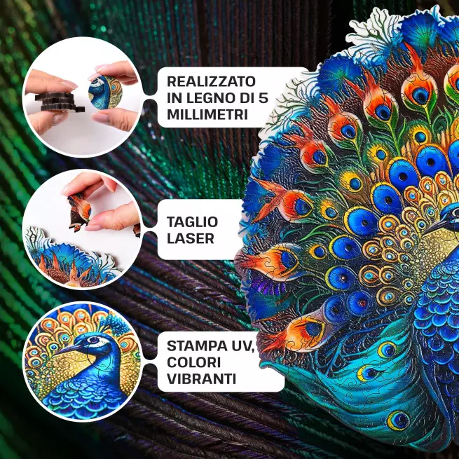Immagini e foto di Peacock puzzle 200 pezzi. ESC WELT.